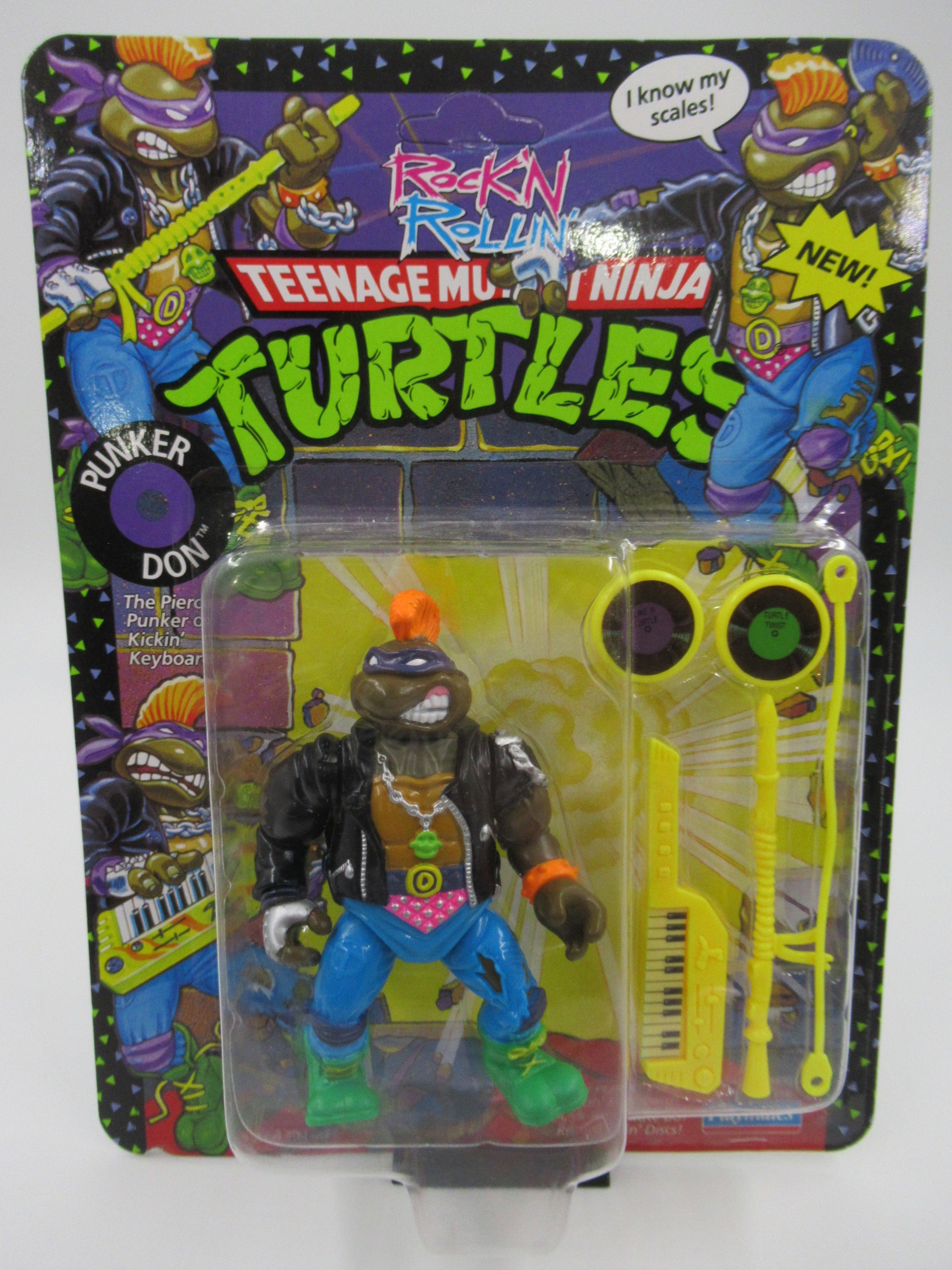 Teenage Mutant Ninja Turtles Rock 'N Rollin' Punker Don 4.5" Figure TMNTs - Playmates (1991)